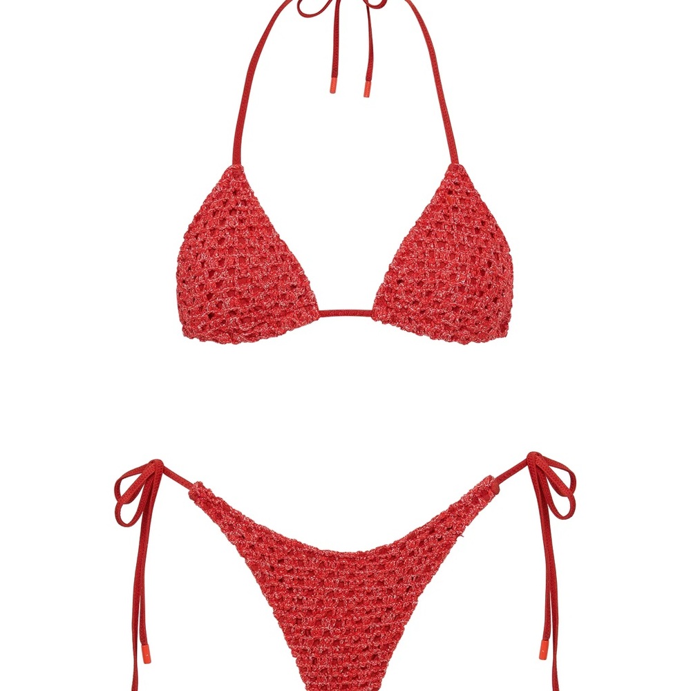 Triangl Swimwear Red Bikini Set with matching skirt *currently sold out*
